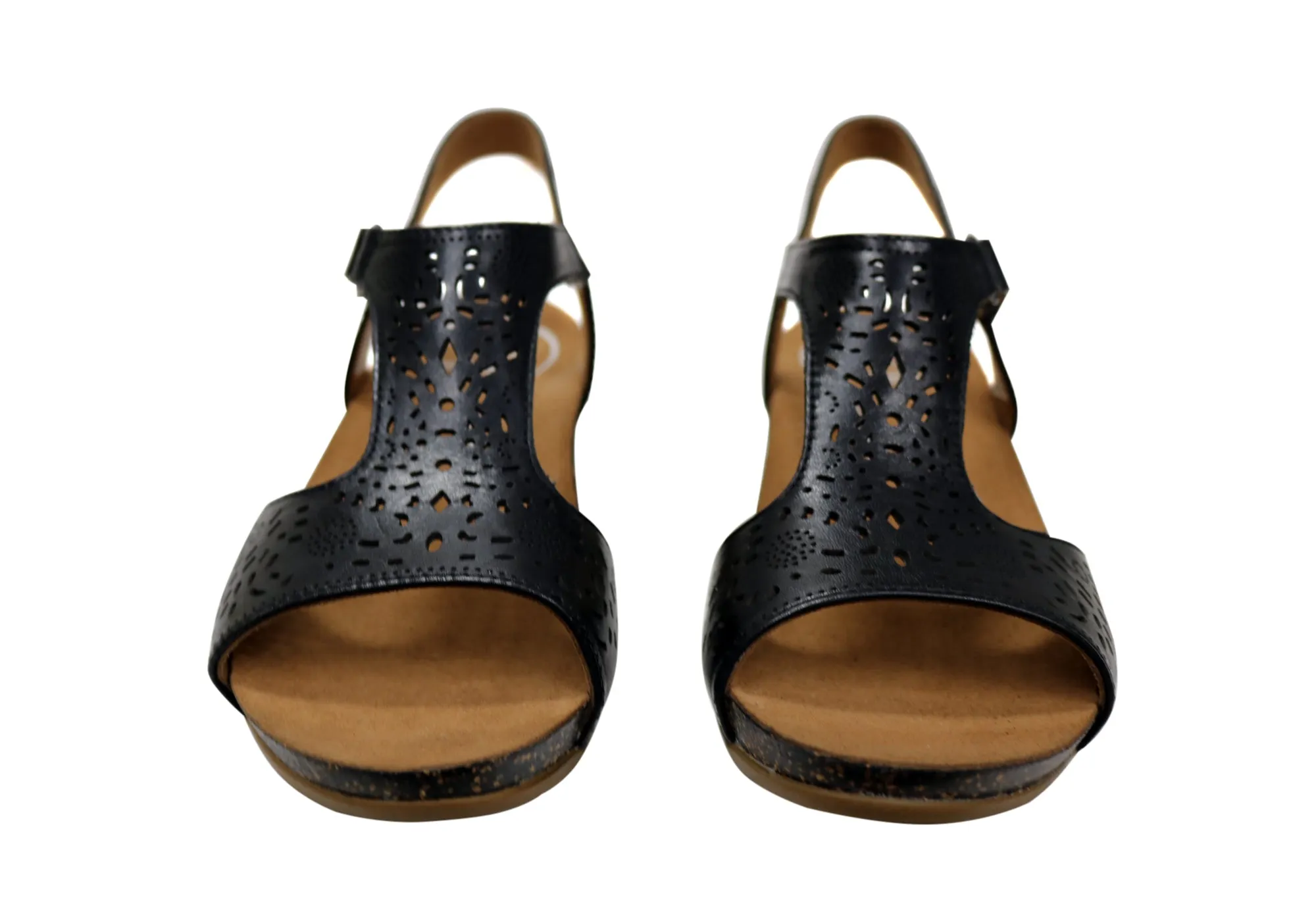 Scholl Orthaheel Julie Womens Comfort Supportive Wedge Leather Sandals Scholl Orthaheel Shoes