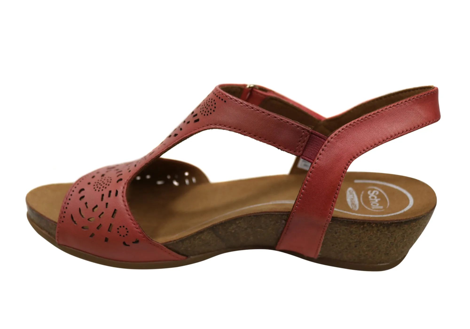 Scholl Orthaheel Julie Womens Comfort Supportive Wedge Leather Sandals Scholl Orthaheel Shoes