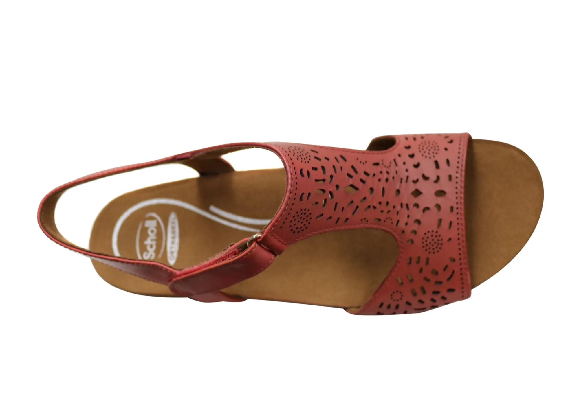 Scholl Orthaheel Julie Womens Comfort Supportive Wedge Leather Sandals Scholl Orthaheel Shoes