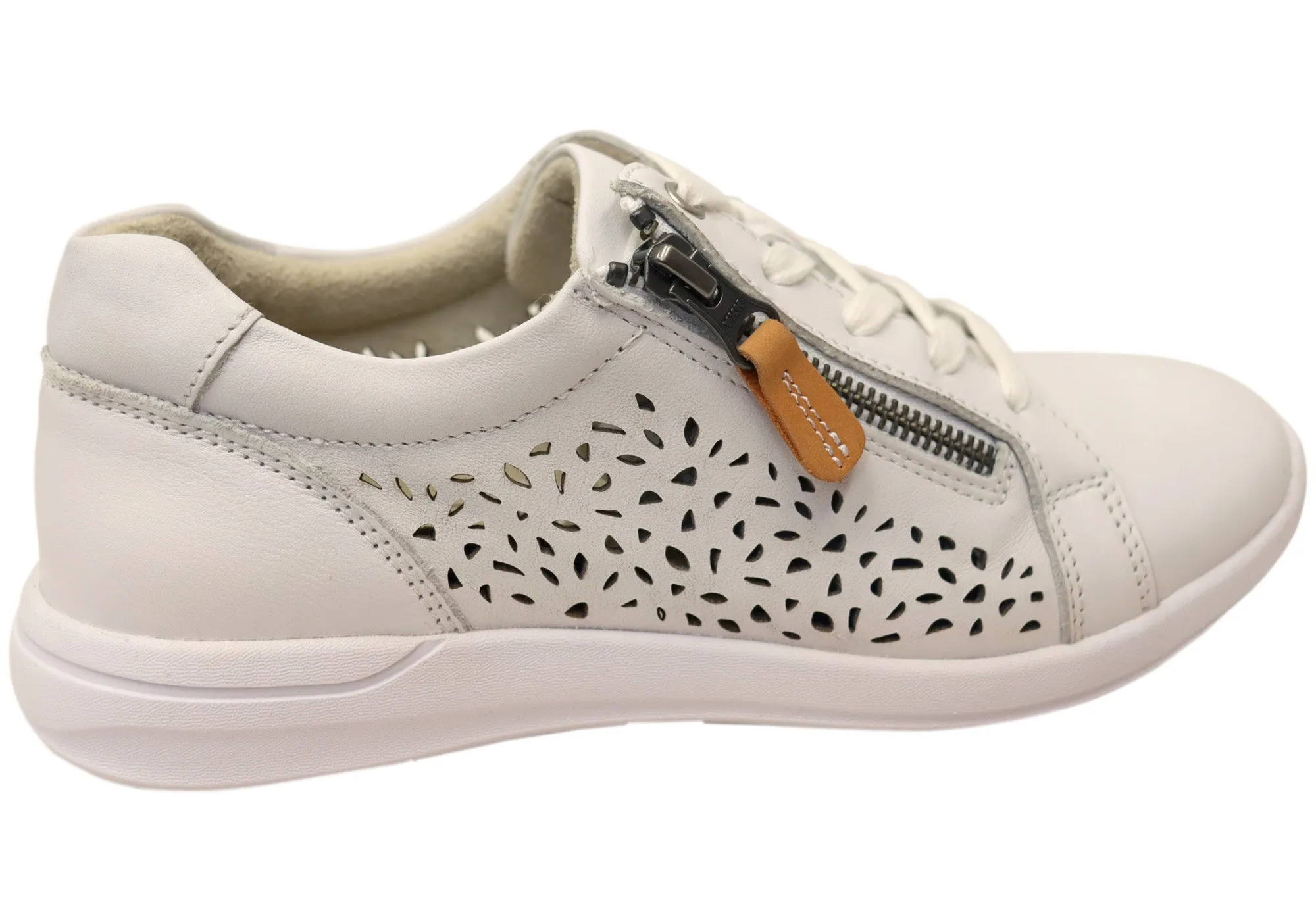 Scholl Orthaheel Womens North Punched Leather Sneakers Shoes Scholl Orthaheel Shoes