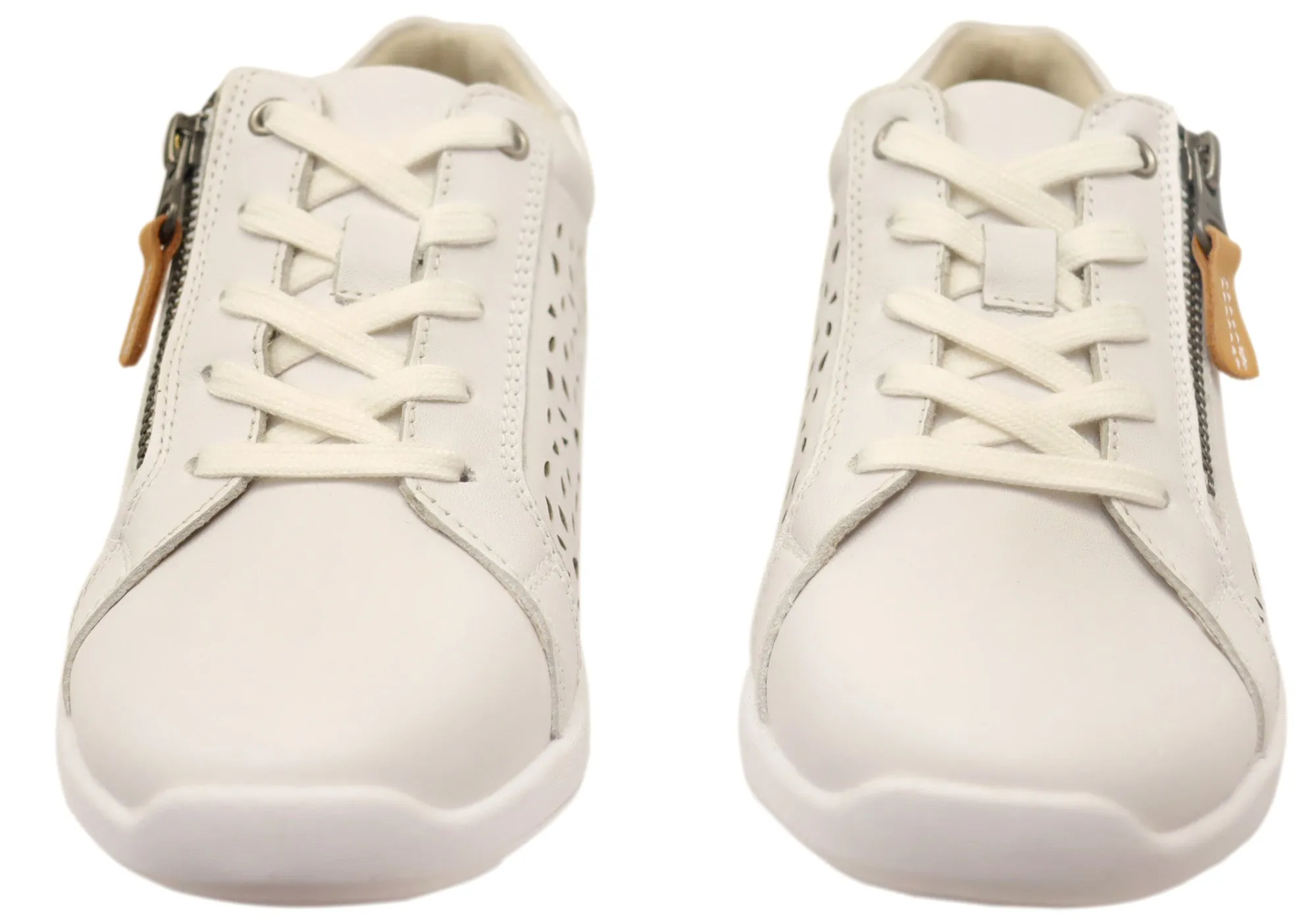 Scholl Orthaheel Womens North Punched Leather Sneakers Shoes Scholl Orthaheel Shoes