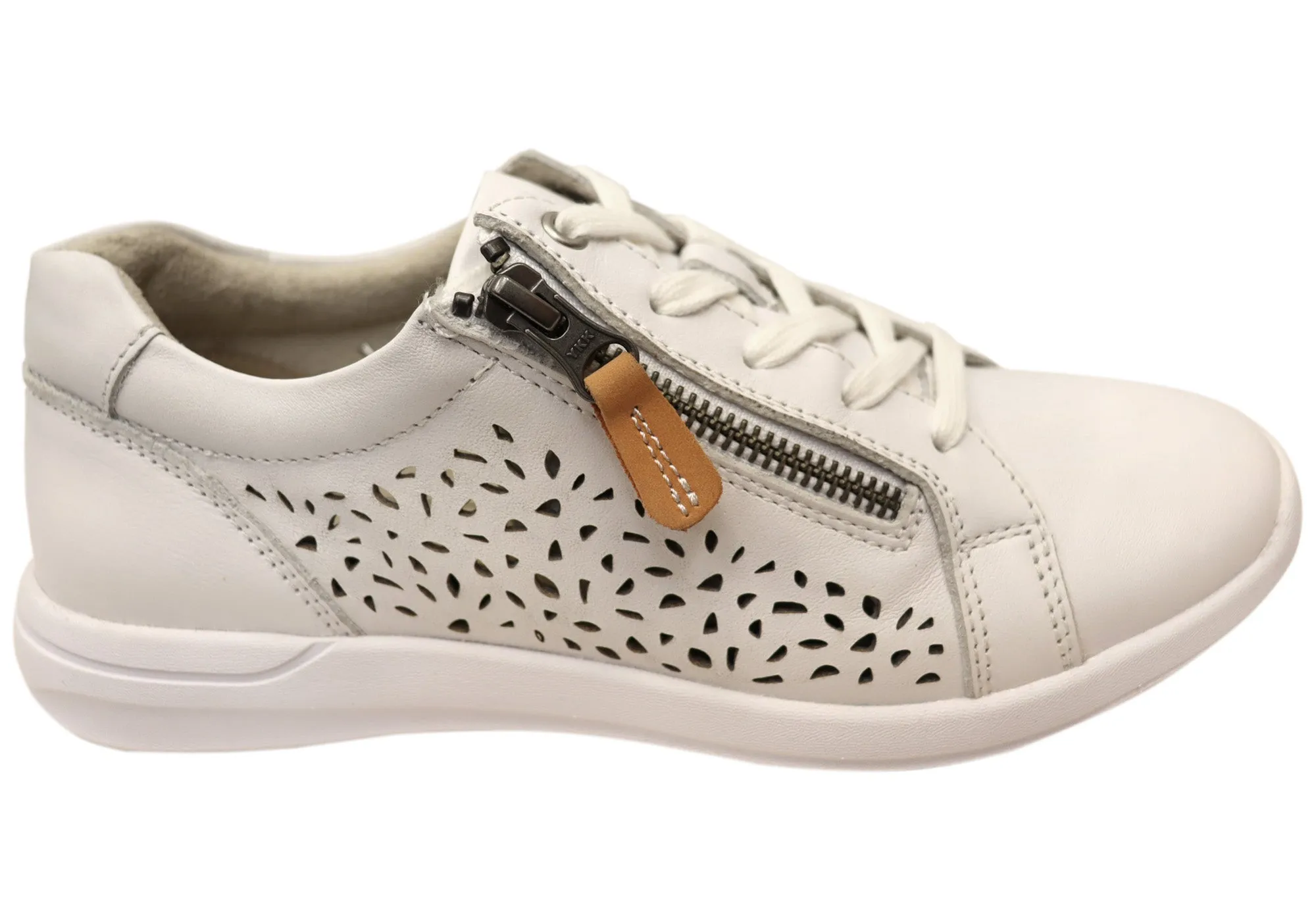 Scholl Orthaheel Womens North Punched Leather Sneakers Shoes Scholl Orthaheel Shoes