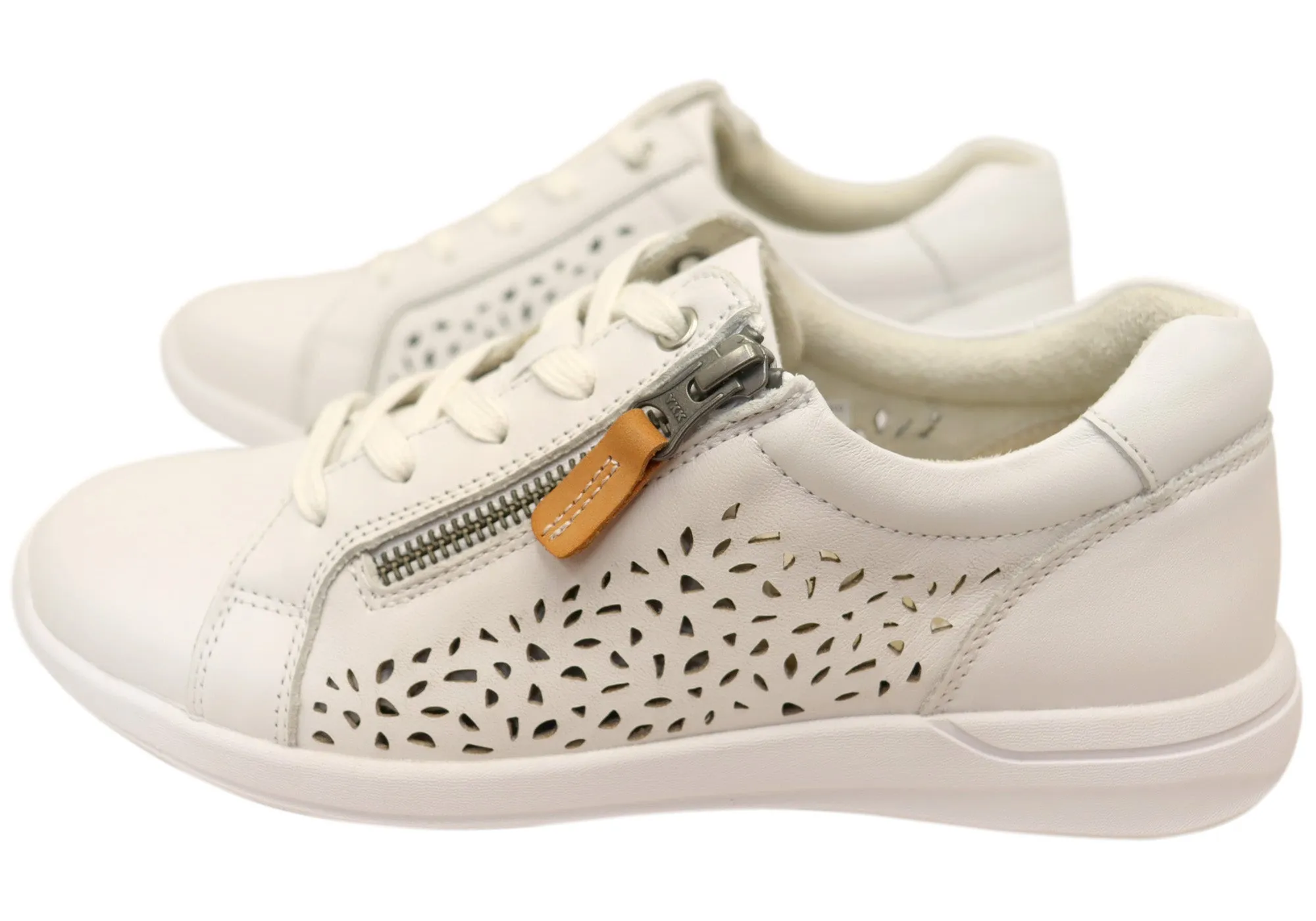 Scholl Orthaheel Womens North Punched Leather Sneakers Shoes Scholl Orthaheel Shoes