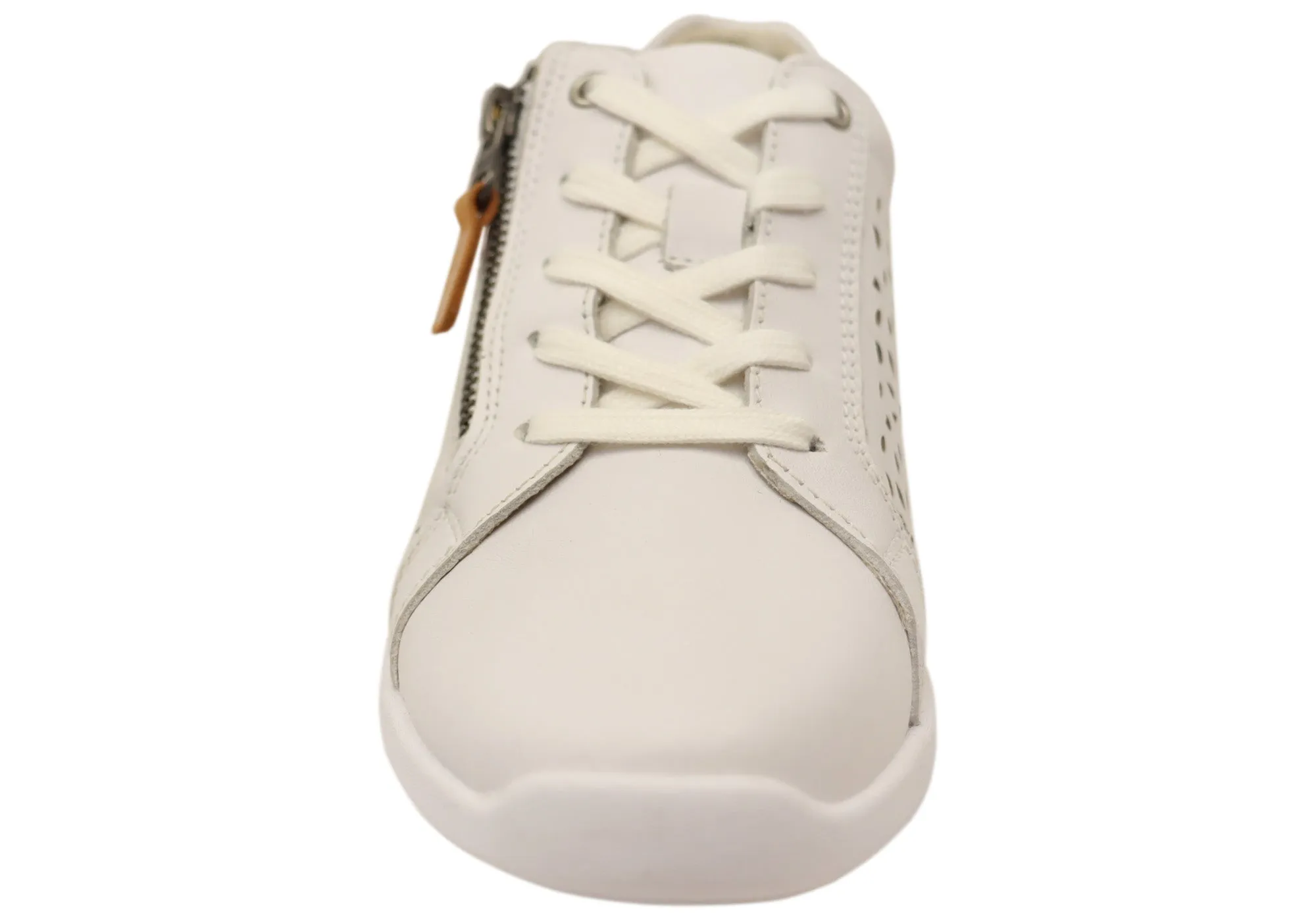 Scholl Orthaheel Womens North Punched Leather Sneakers Shoes Scholl Orthaheel Shoes