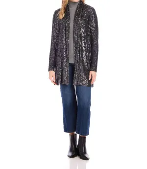 Sequin Duster In Smoke