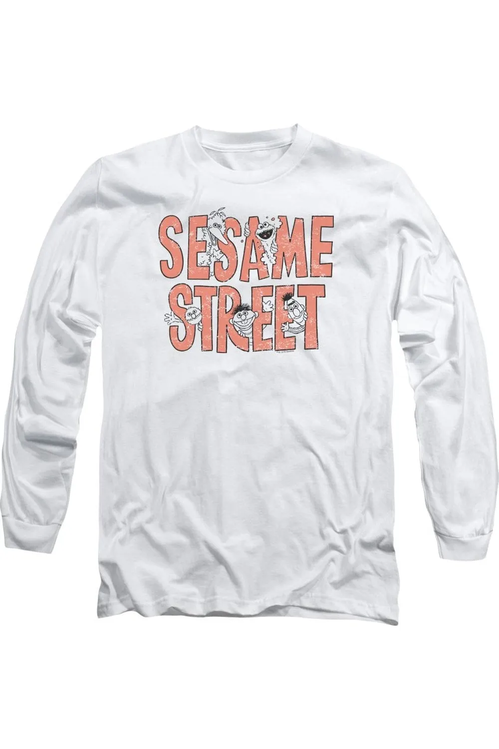 Sesame Street In Letters Long Sleeve Adult Tee / T-Shirt