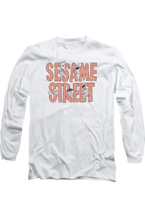 Sesame Street In Letters Long Sleeve Adult Tee / T-Shirt