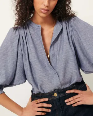 Sessun Women's Clothing Blouse A View Chambray-Blue