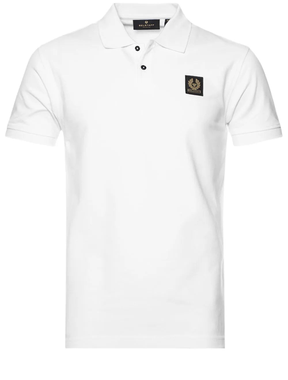 Short Sleeve Polo With Patch White