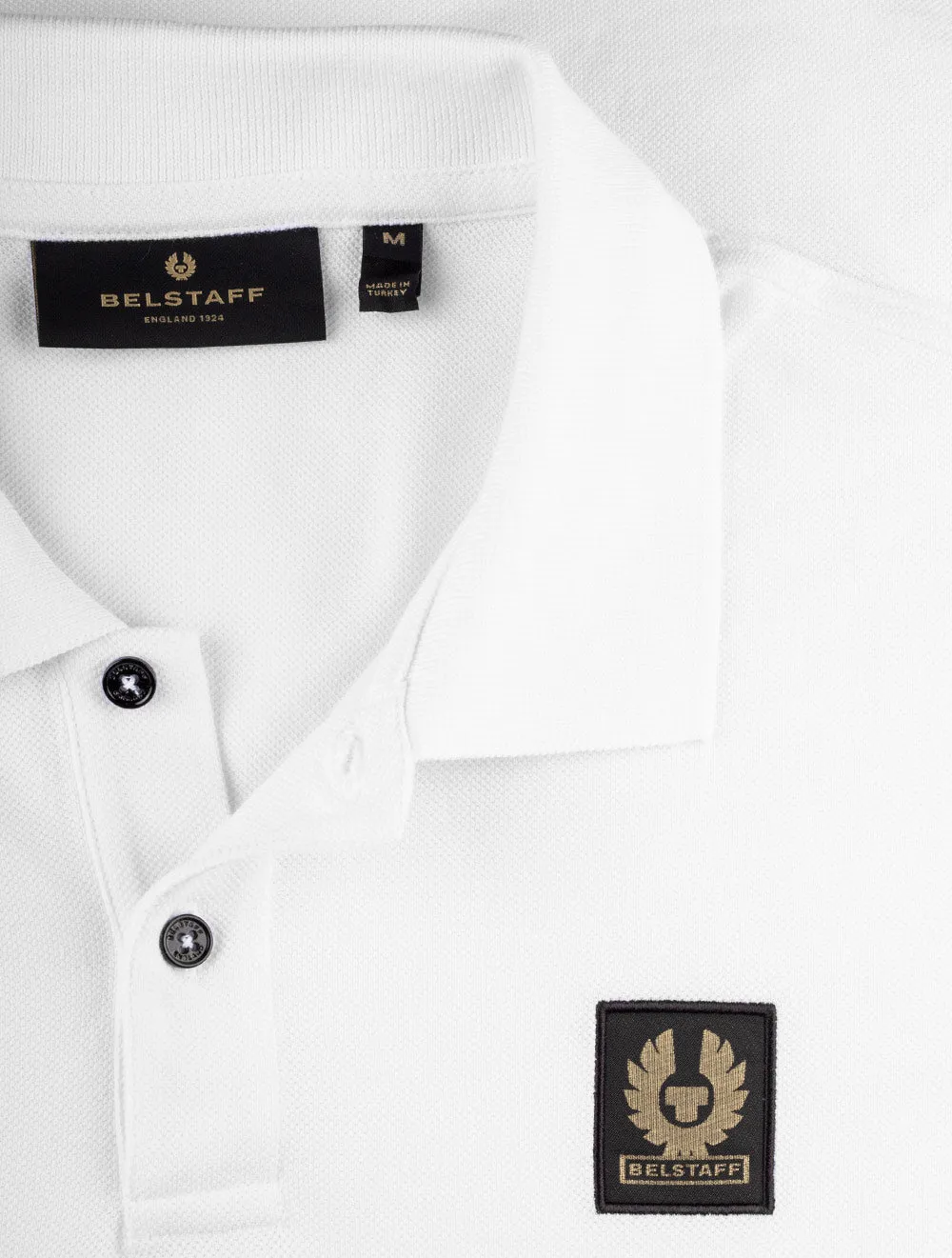 Short Sleeve Polo With Patch White