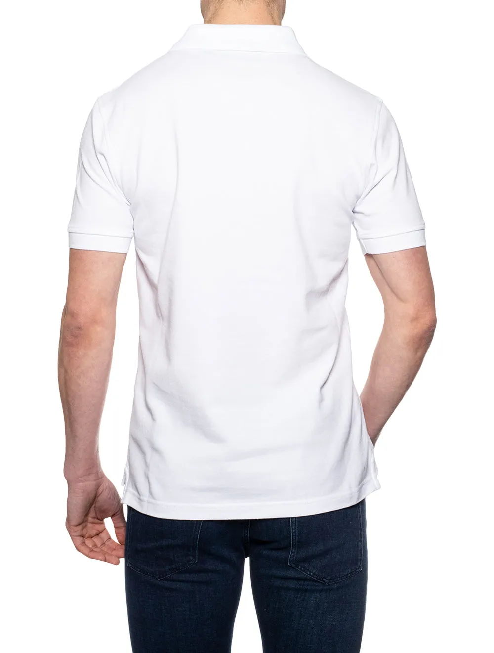 Short Sleeve Polo With Patch White