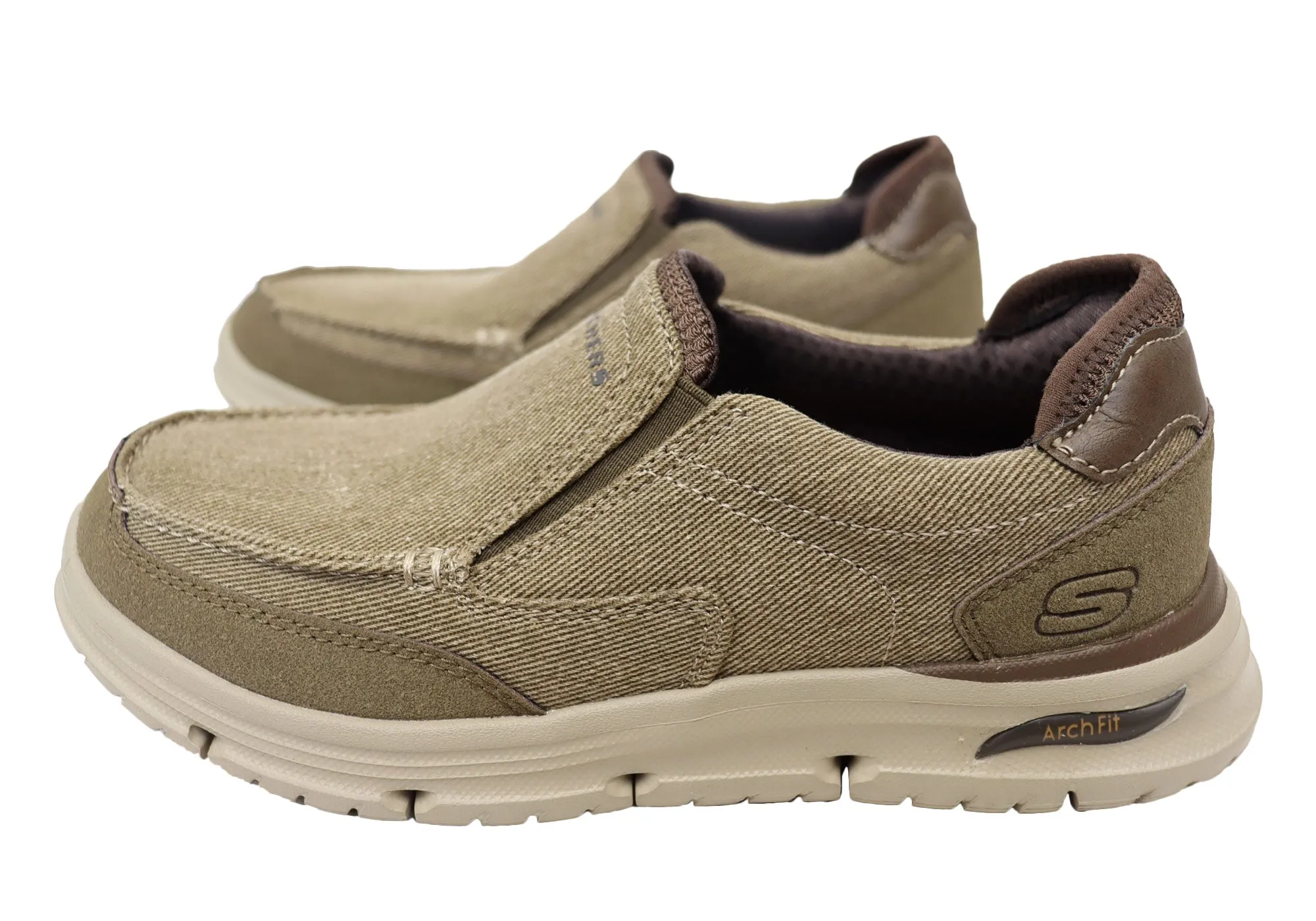 Skechers Mens Arch Fit Vortell Rothler Comfortable Slip On Shoes Skechers Shoes