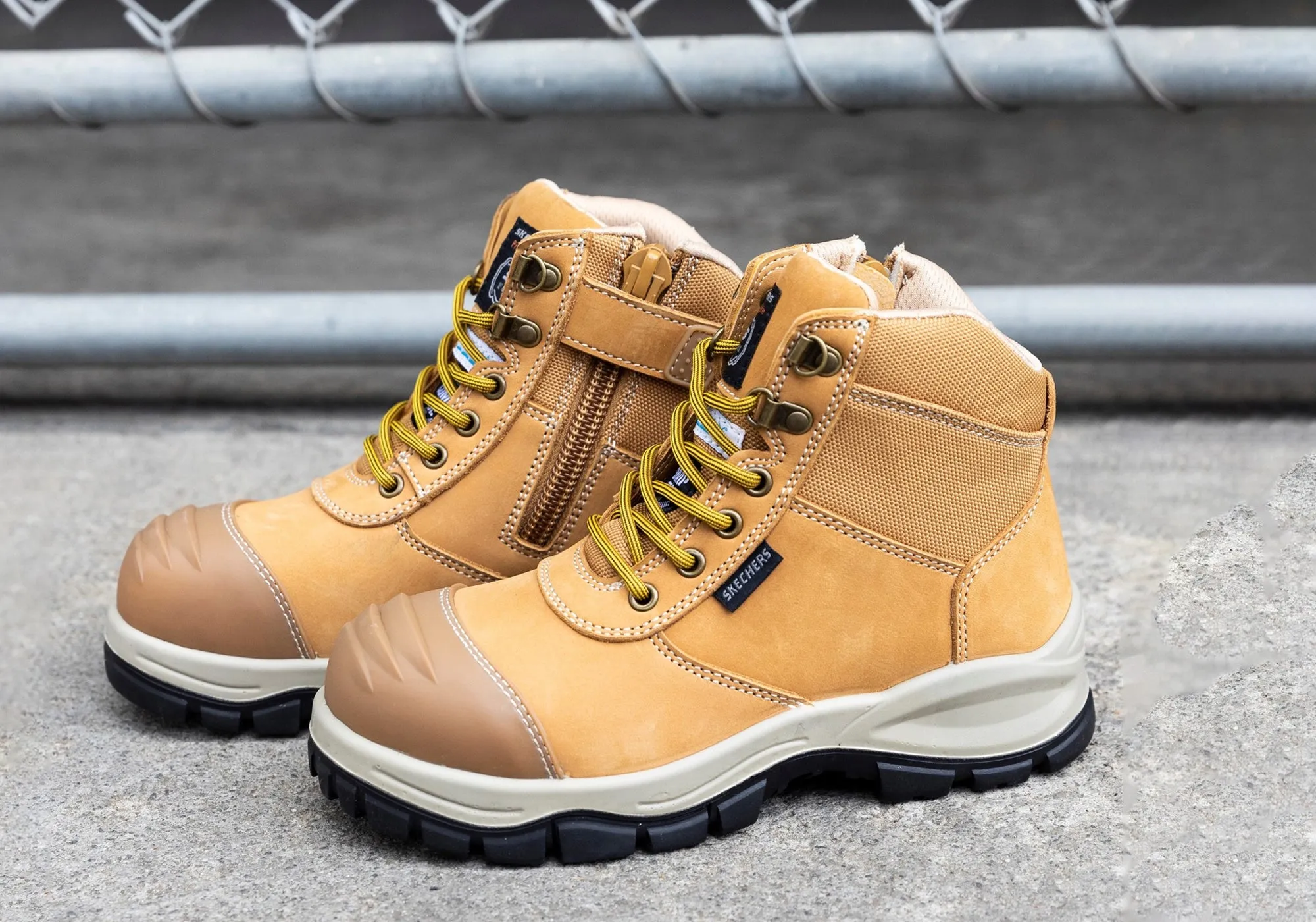 Skechers Womens Leather Comfortable Work Composite Toe Work Boots Skechers Shoes
