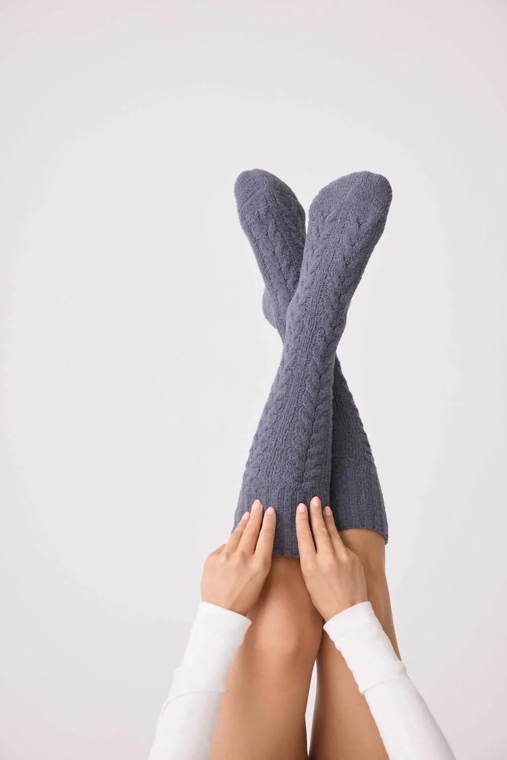 Socks Cable Crew In Charcoal