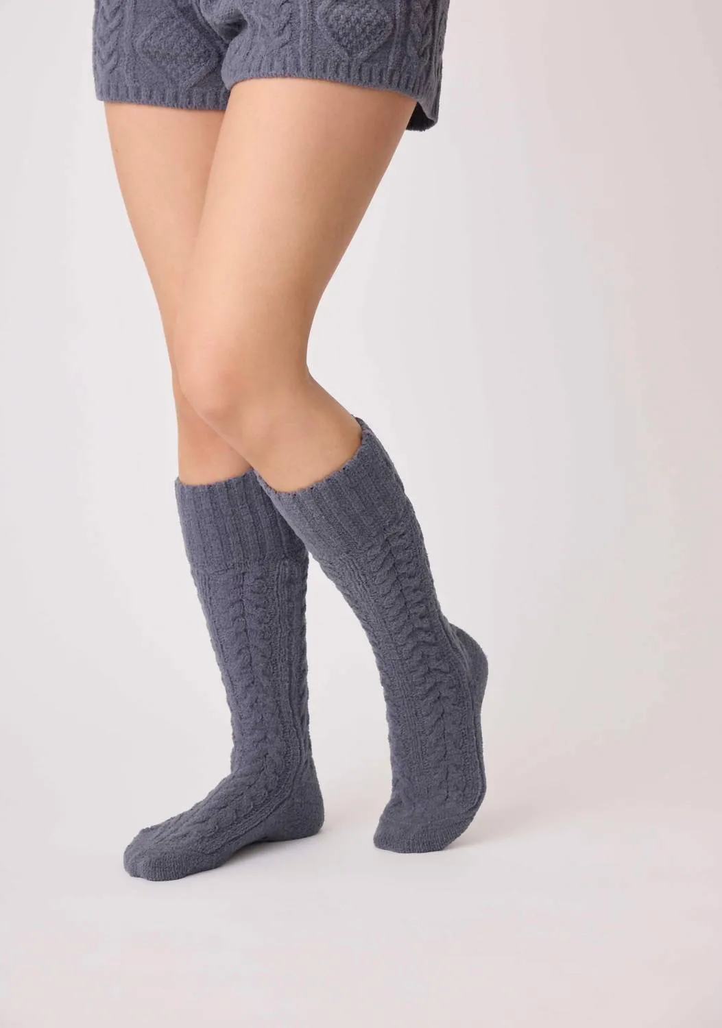 Socks Cable Crew In Charcoal