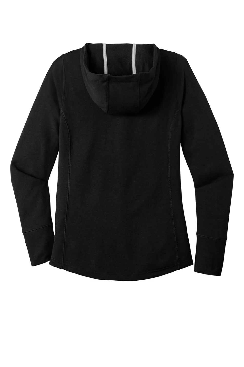 Sport-Tek Womens Moisture Wicking Fleece Hooded Sweatshirt Hoodie w/ Pouch Pocket - Black