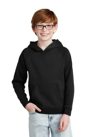Sport-Tek Youth Drive Fleece Hooded Sweatshirt Hoodie w/ Pouch Pocket - Black
