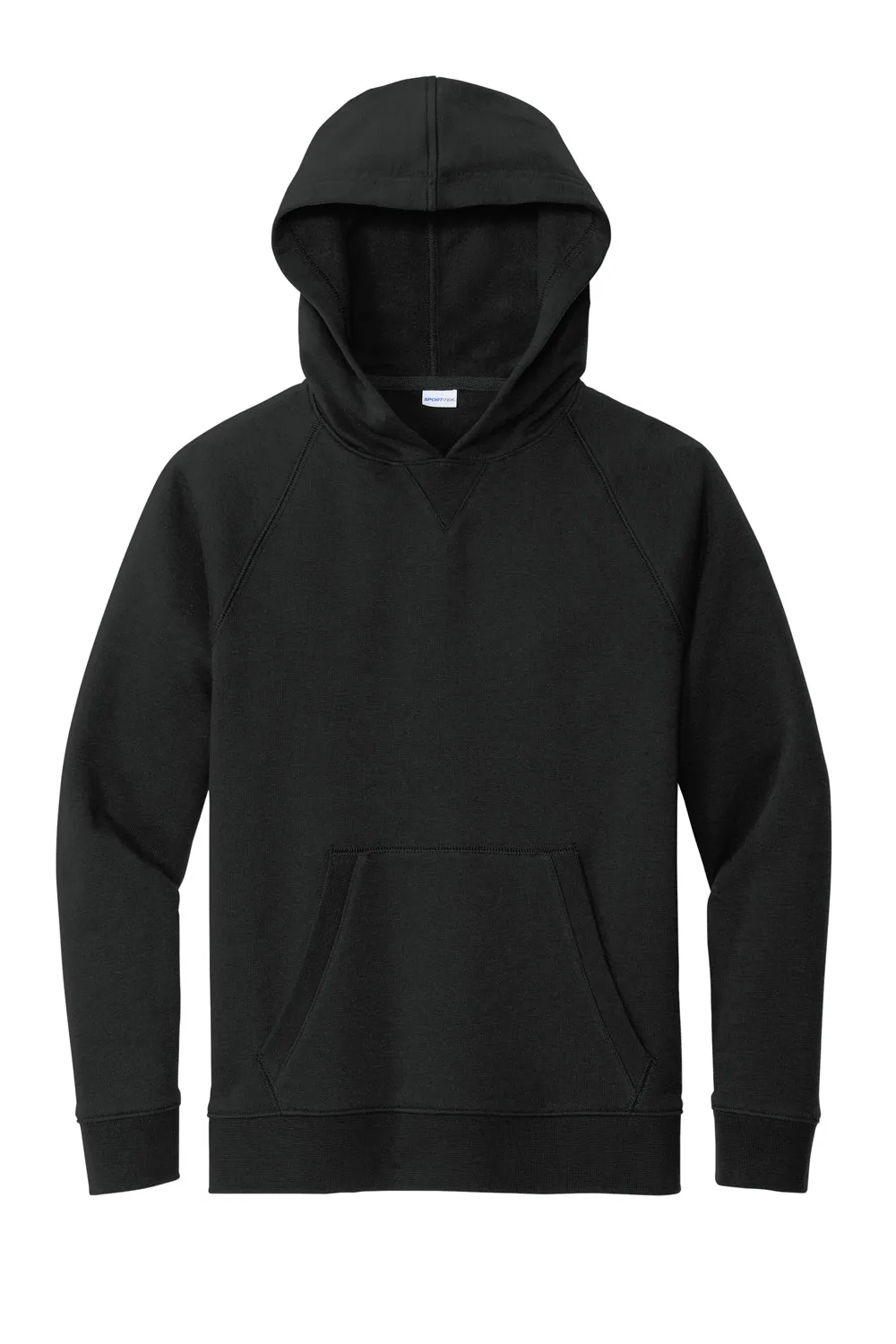Sport-Tek Youth Drive Fleece Hooded Sweatshirt Hoodie w/ Pouch Pocket - Black