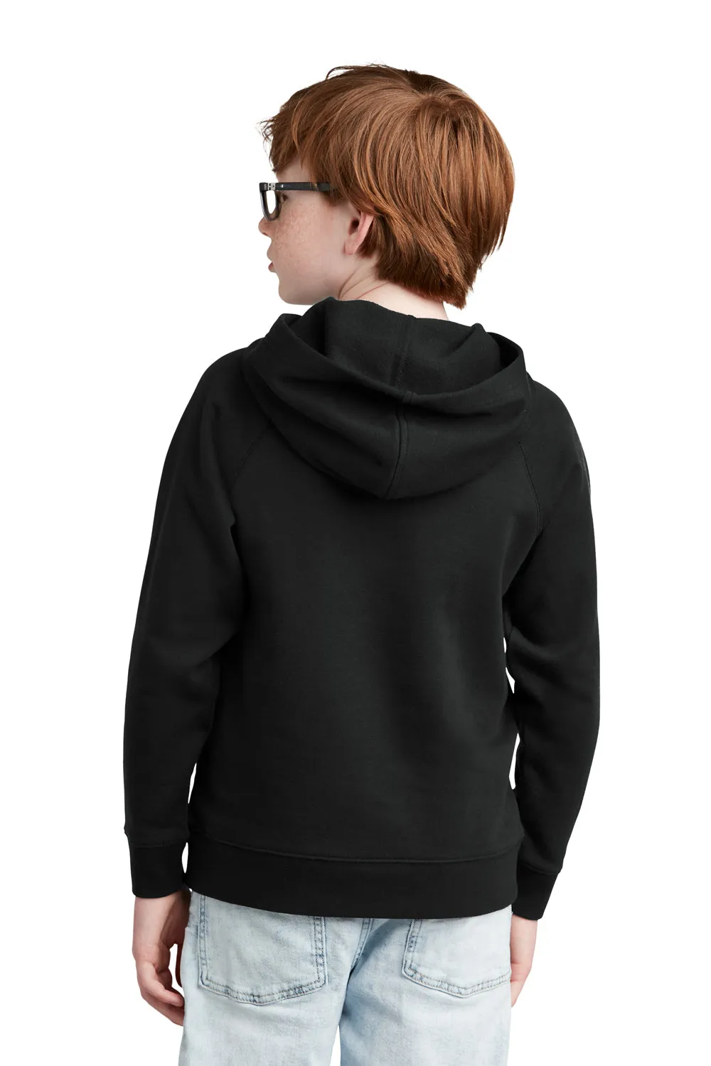 Sport-Tek Youth Drive Fleece Hooded Sweatshirt Hoodie w/ Pouch Pocket - Black