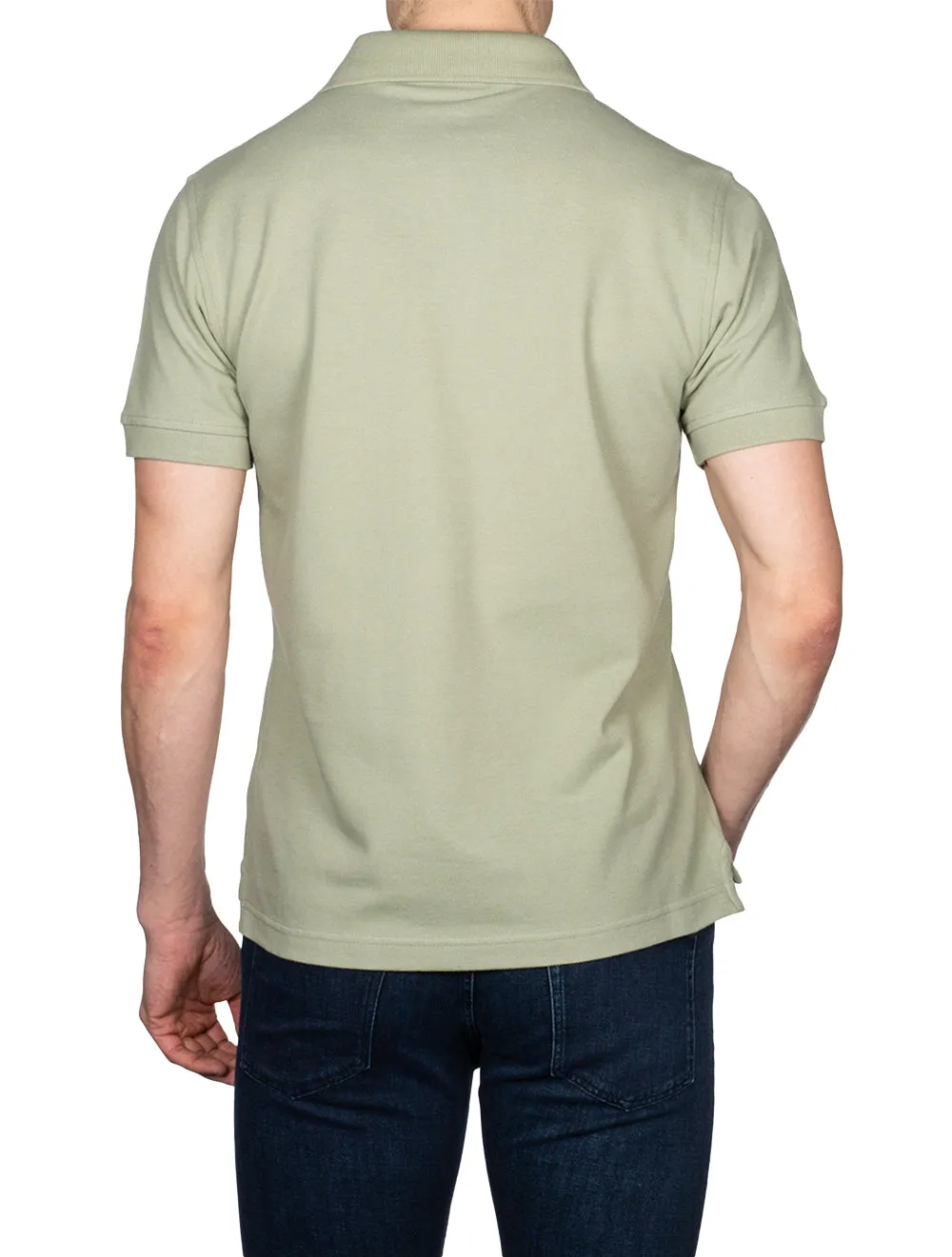 S/S Polo With Patch Green
