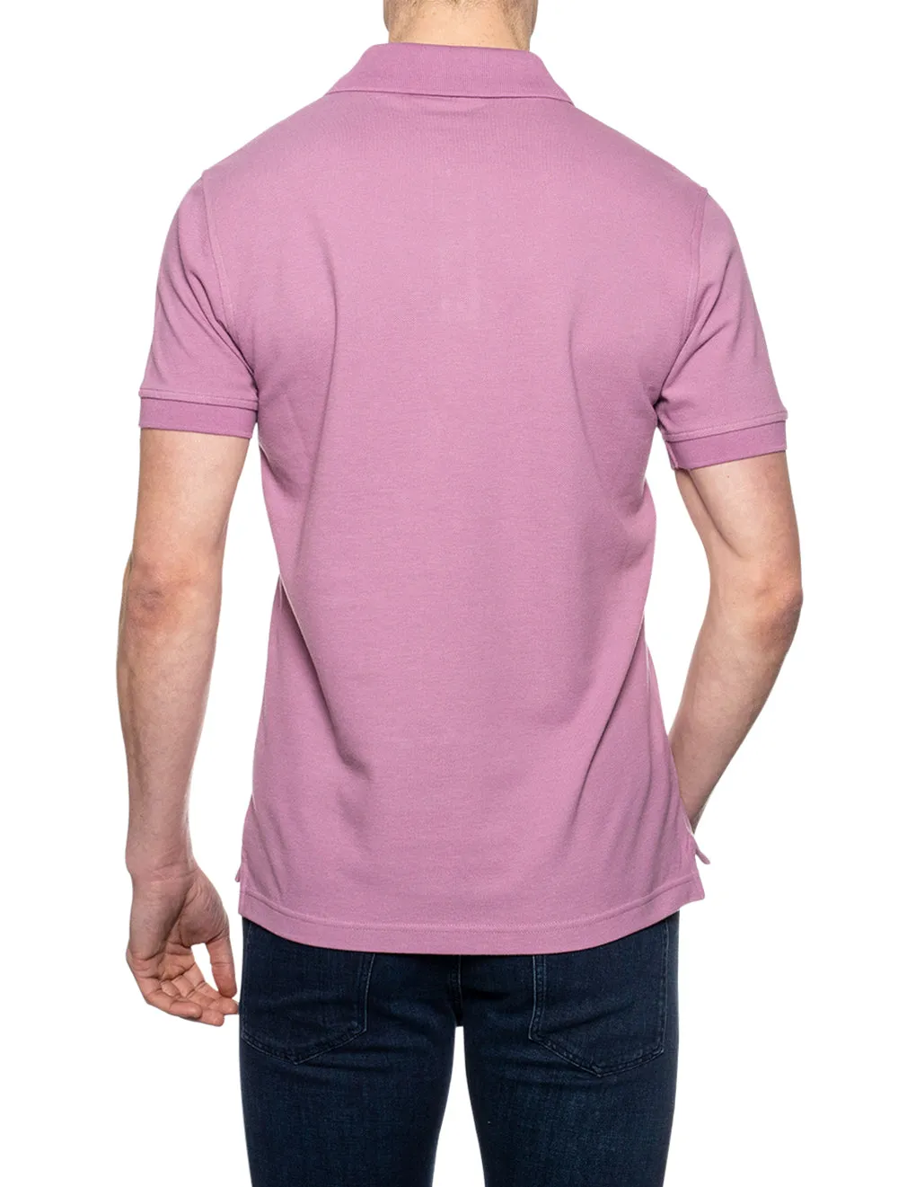 S/S Polo With Patch Lavender