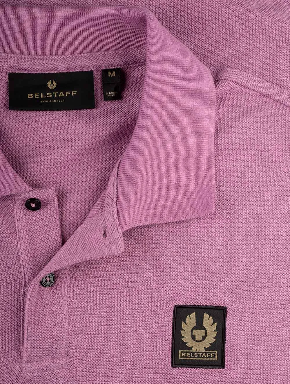 S/S Polo With Patch Lavender