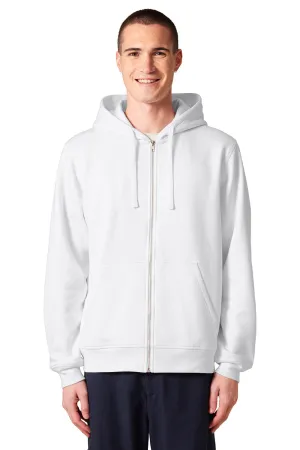 Stanley/Stella Mens Mixer Full Zip Hooded Sweatshirt Hoodie w/ Pockets - White