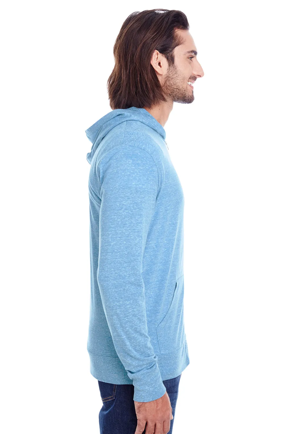 Threadfast Apparel Mens Full Zip Hooded Sweatshirt Hoodie w/ Pockets - Royal Blue