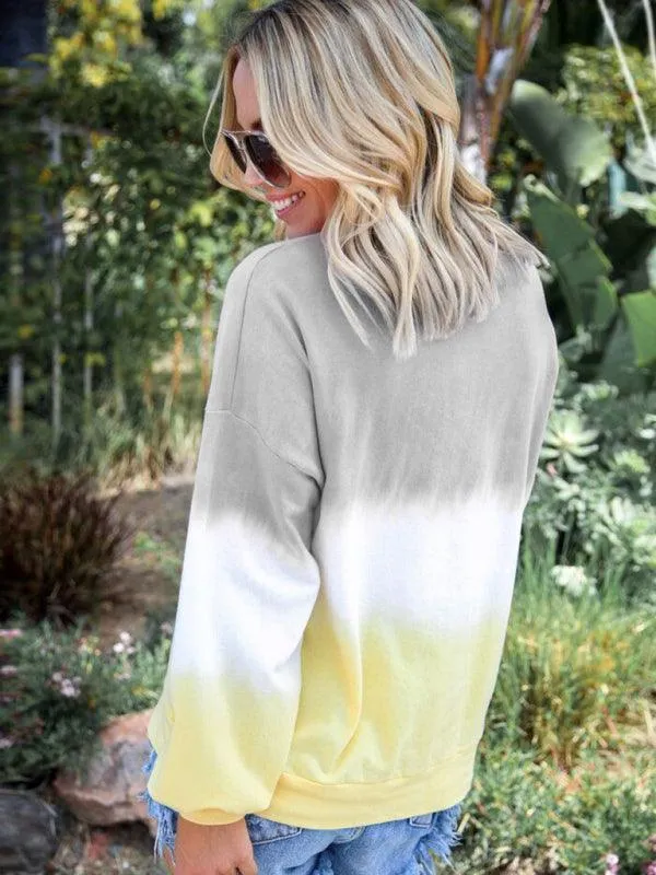 Tie Dye Gradient Print Women Sweatshirt