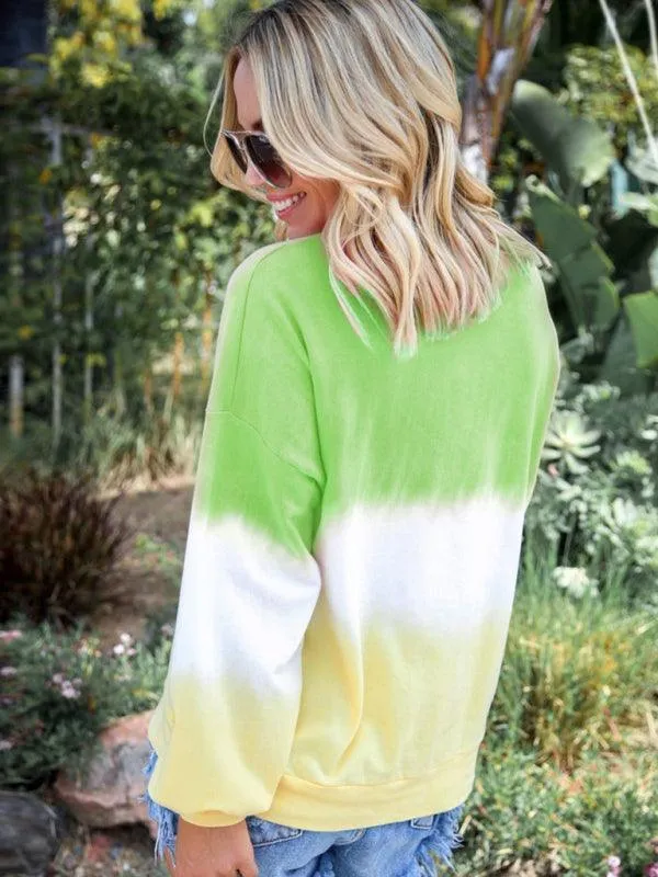 Tie Dye Gradient Print Women Sweatshirt