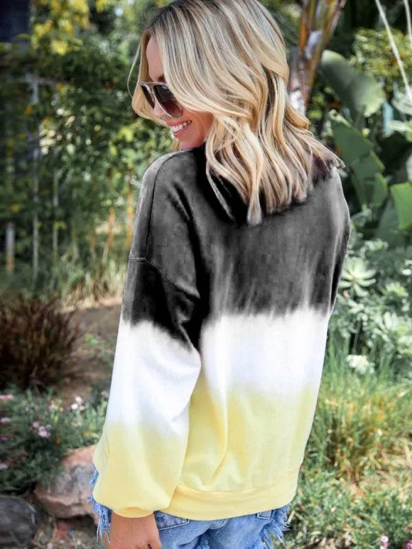 Tie Dye Gradient Print Women Sweatshirt