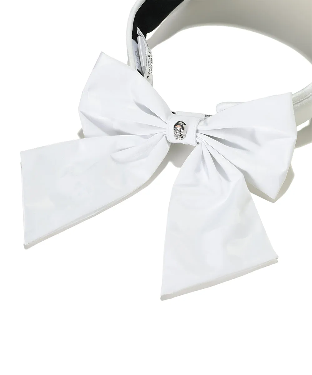 Unisex Gauge Ribboned Visor White