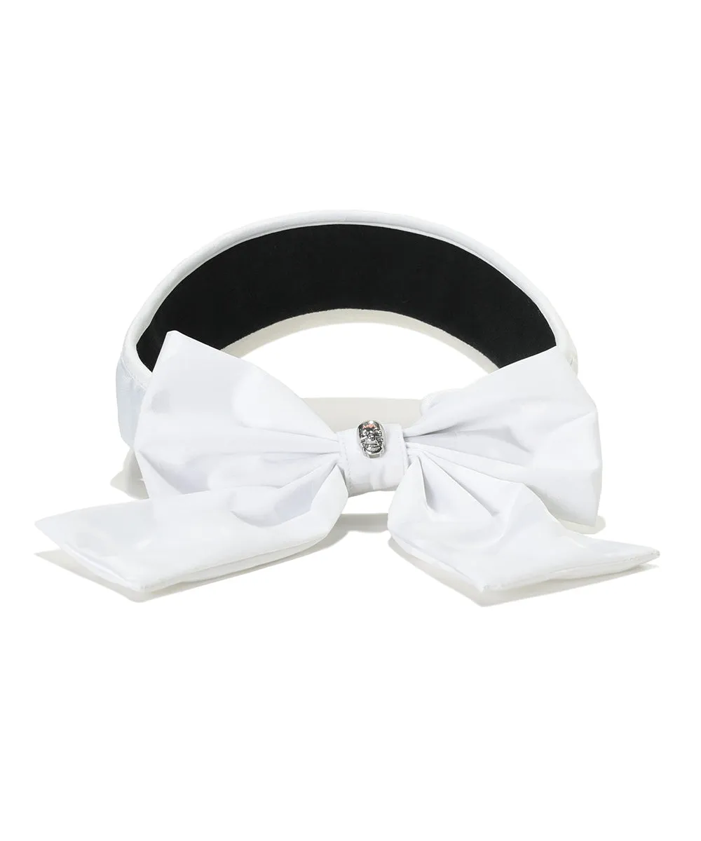 Unisex Gauge Ribboned Visor White