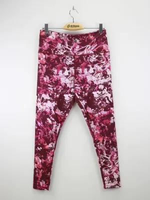 Women's All Over Printed Washed Legging,Burgundy
