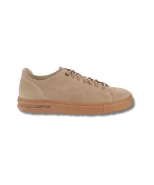 Womens Birkenstock Shoes Birkenstock Bend Low Decon Suede Leather Grey Taupe Sneakers