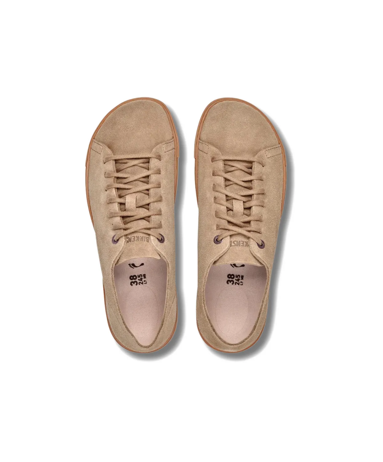 Womens Birkenstock Shoes Birkenstock Bend Low Decon Suede Leather Grey Taupe Sneakers
