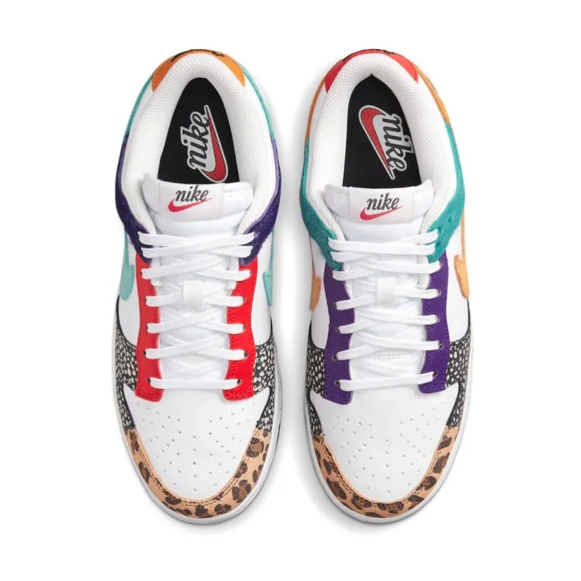 Women's Dunk Low SE Safari Animal Print White Light Curry Washed Teal Nike Dunk
