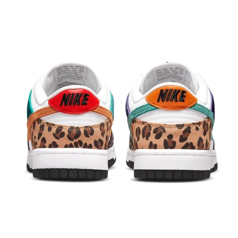 Women's Dunk Low SE Safari Animal Print White Light Curry Washed Teal Nike Dunk