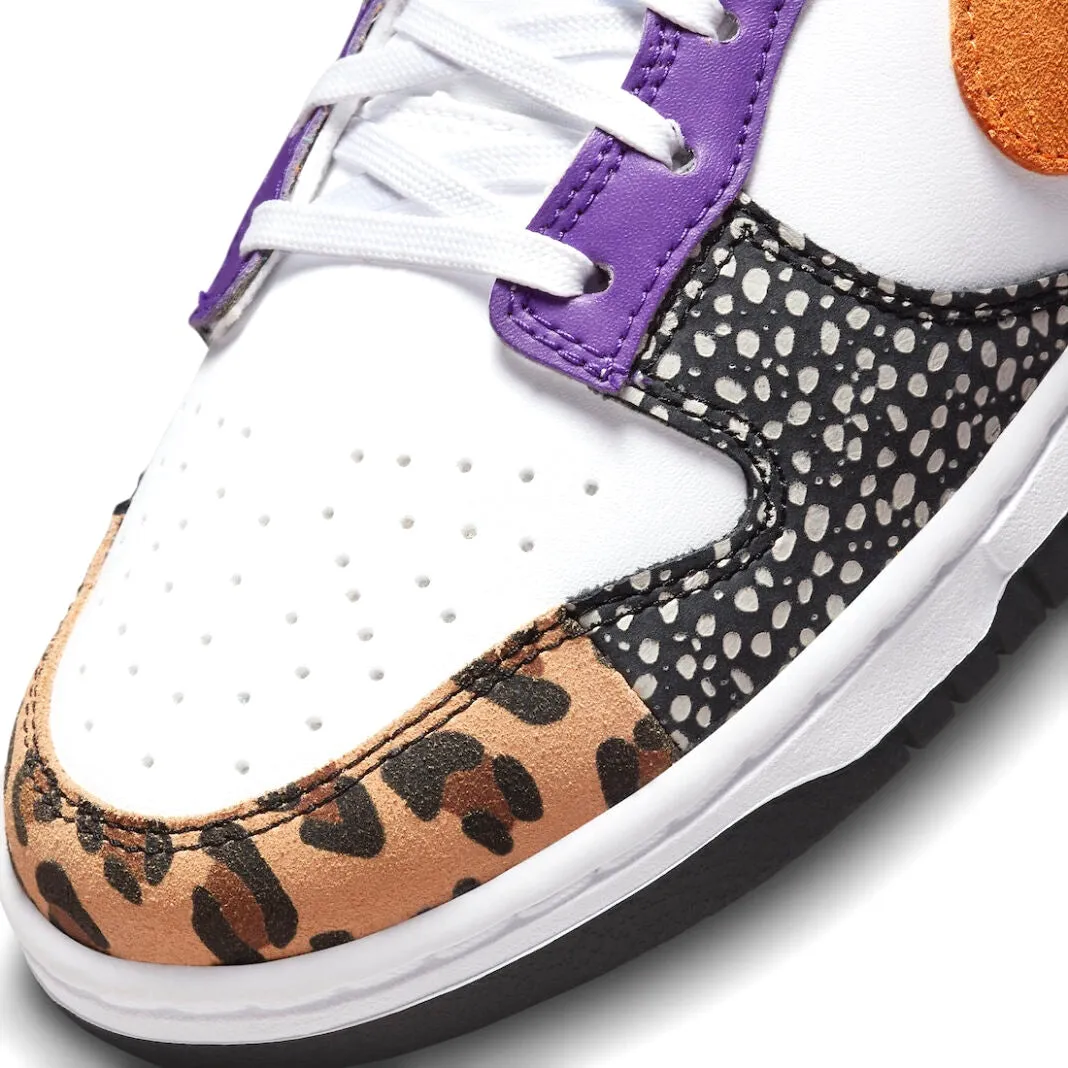 Women's Dunk Low SE Safari Animal Print White Light Curry Washed Teal Nike Dunk