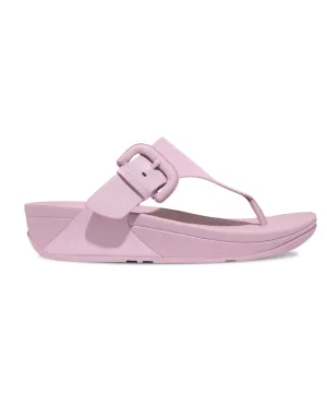 Womens Fitflop Shoes FitFlop Lulu Covered Buckle Raw Edge Leather Toe Thong Wild Lilac