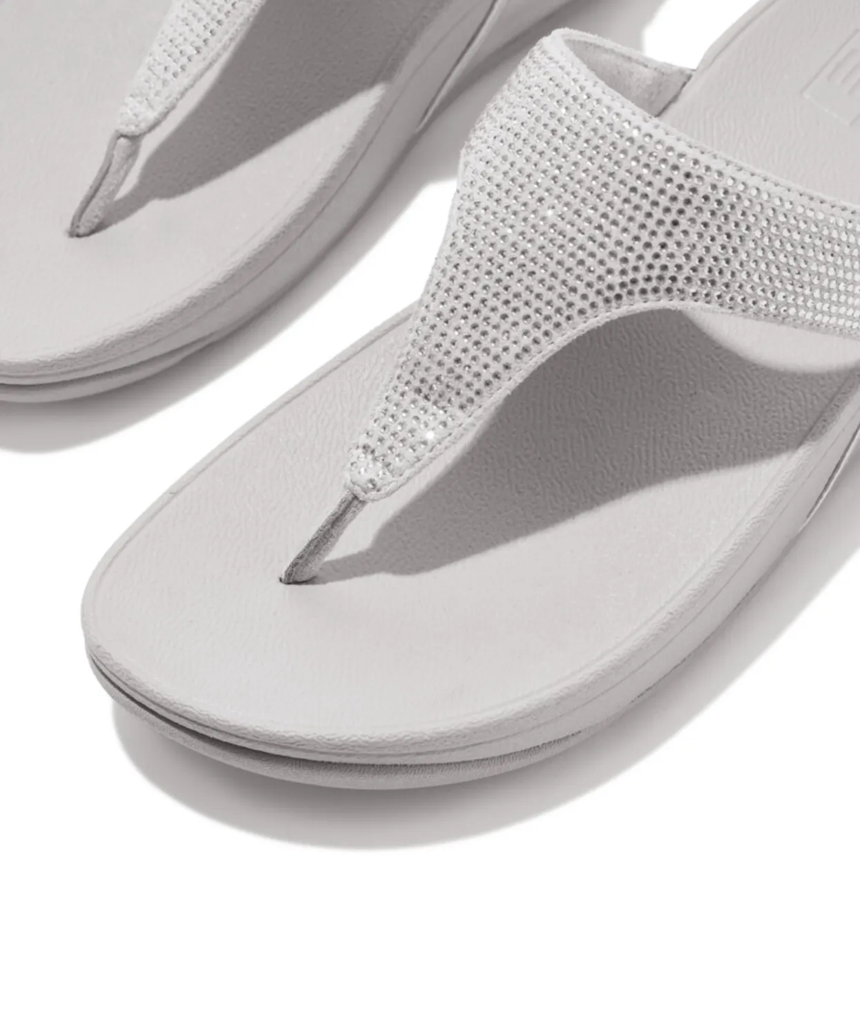 Womens Fitflop Shoes Fitflop Lulu Crystal Embelished Toe Post Silver