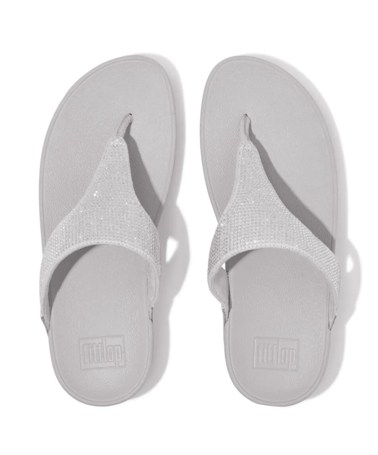 Womens Fitflop Shoes Fitflop Lulu Crystal Embelished Toe Post Silver