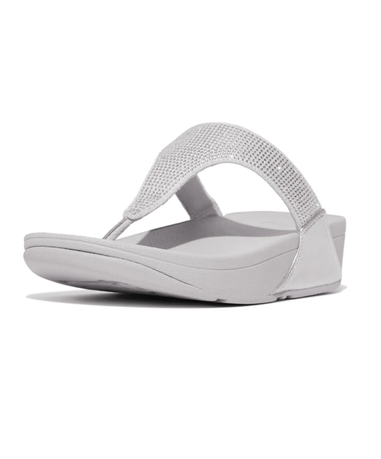 Womens Fitflop Shoes Fitflop Lulu Crystal Embelished Toe Post Silver