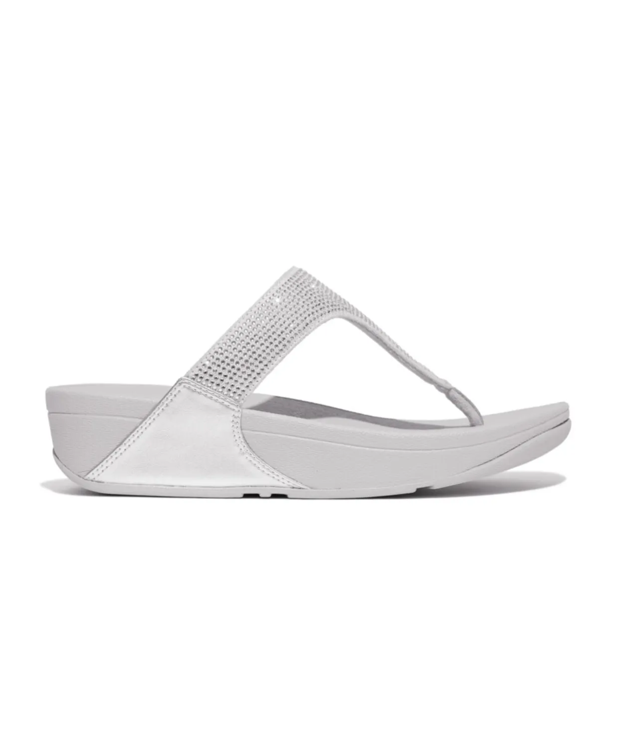 Womens Fitflop Shoes Fitflop Lulu Crystal Embelished Toe Post Silver