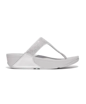 Womens Fitflop Shoes Fitflop Lulu Crystal Embelished Toe Post Silver