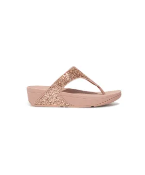 Womens Fitflop Shoes FitFlop Lulu Glitter Rose Gold Toe-Thongs
