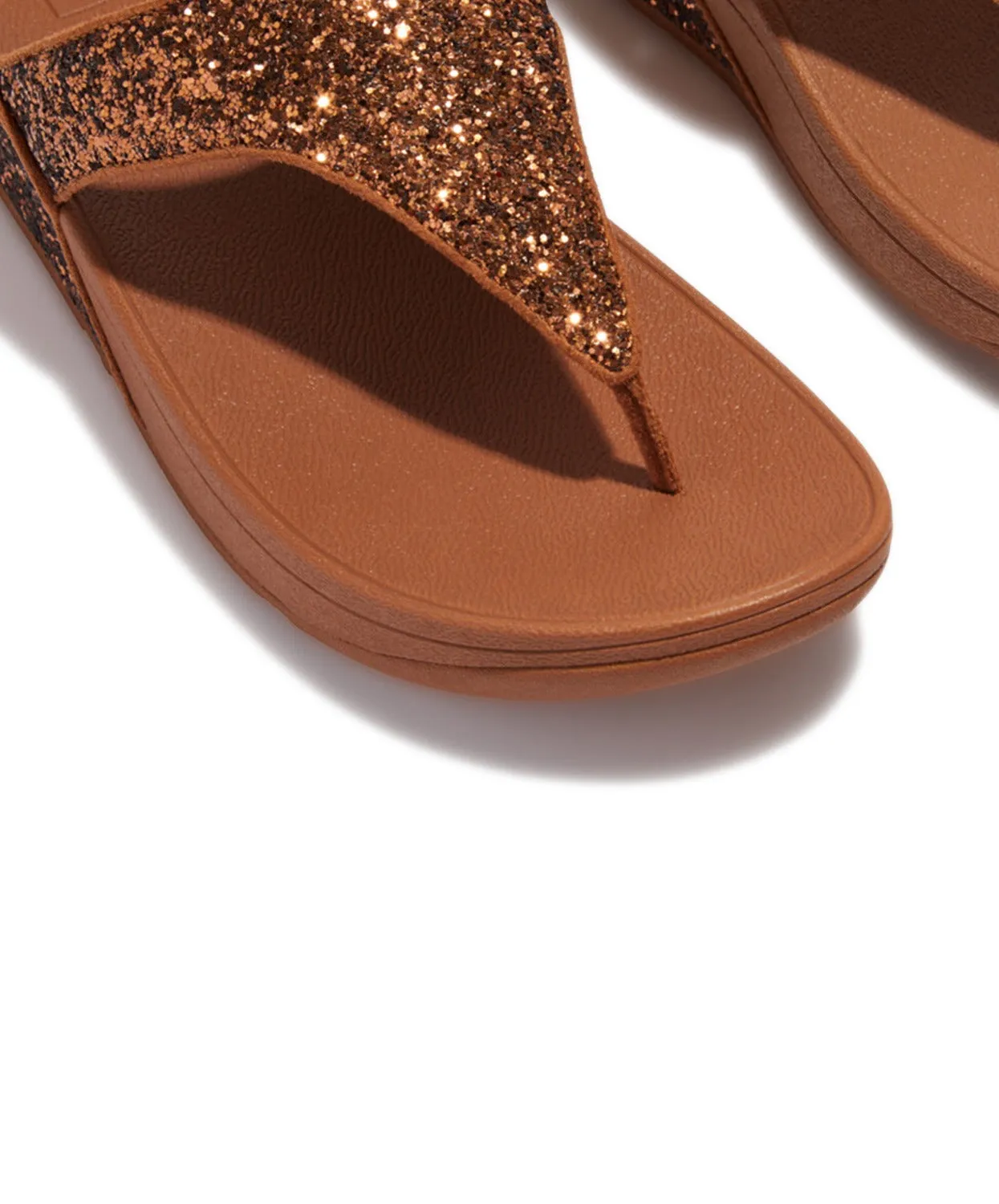 Womens Fitflop Shoes FitFlop Lulu Glitter Toe Post Sandals Brown
