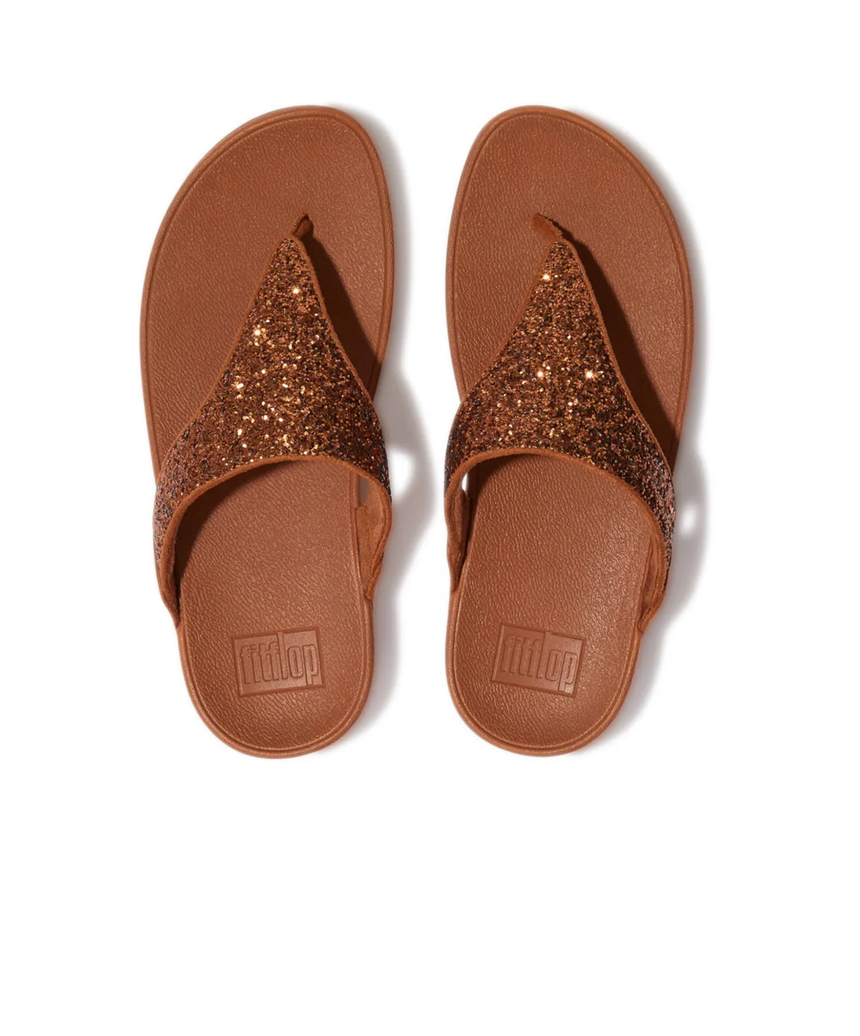 Womens Fitflop Shoes FitFlop Lulu Glitter Toe Post Sandals Brown