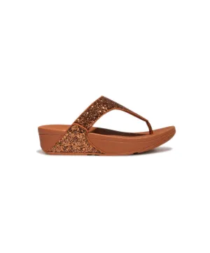 Womens Fitflop Shoes FitFlop Lulu Glitter Toe Post Sandals Brown