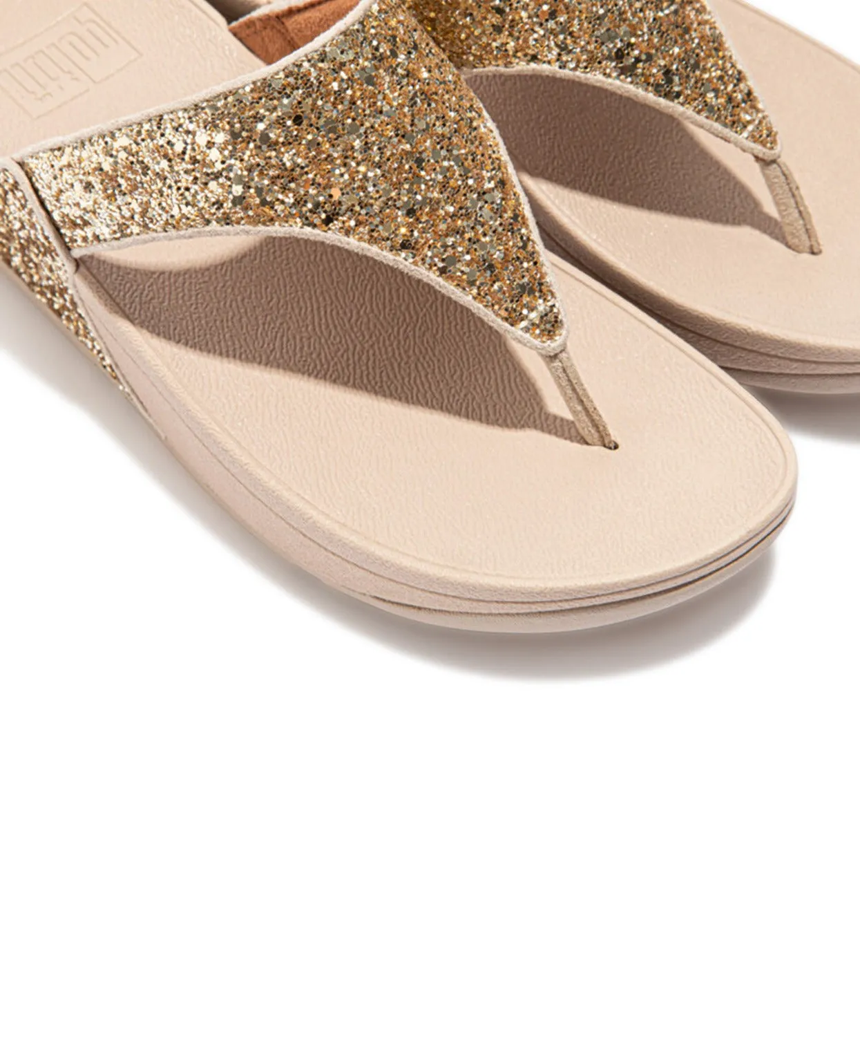 Womens Fitflop Shoes FitFlop Lulu Glitter Toe Post Sandals Gold